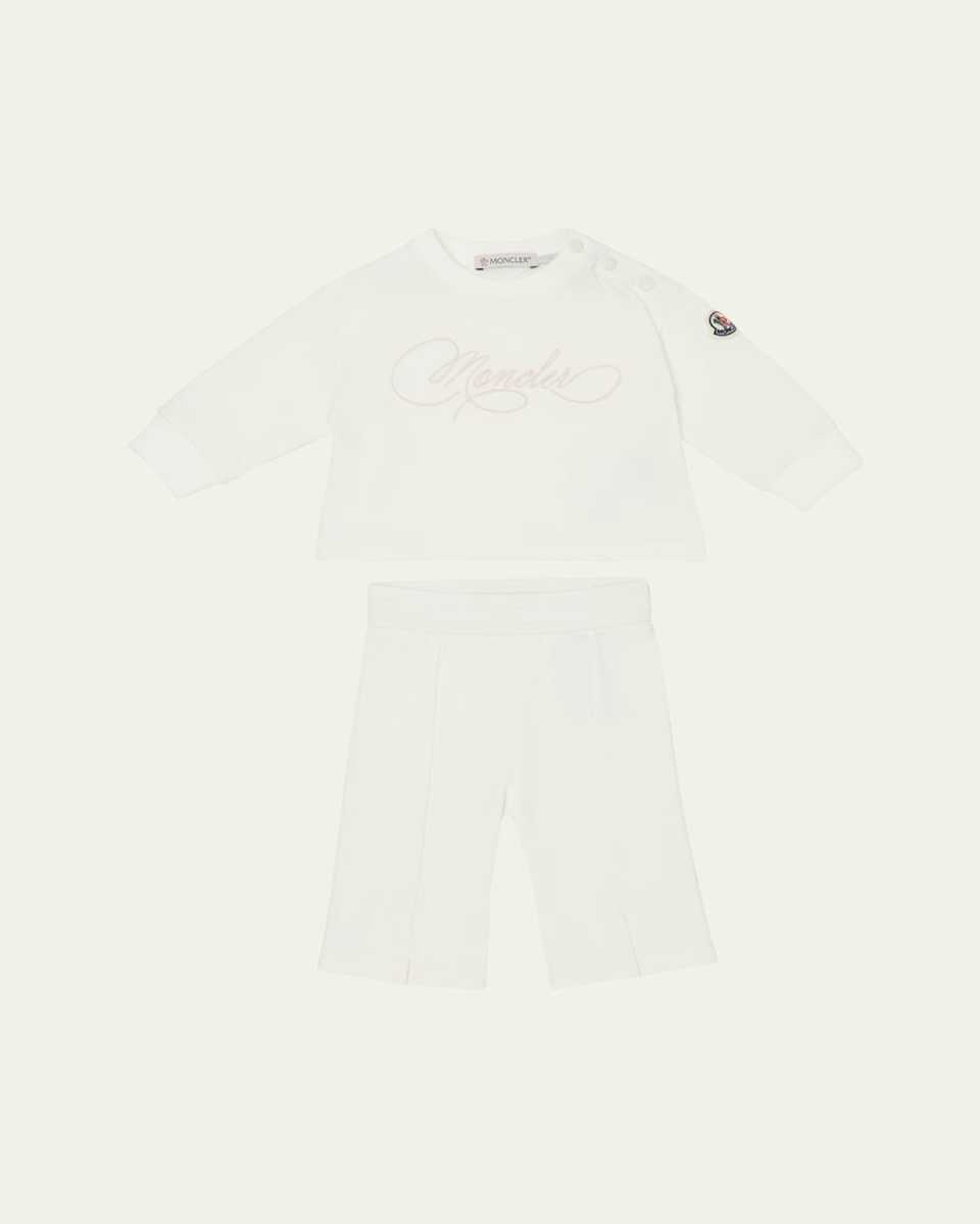 Girl's Two-Piece Set W/ Logo-Script, Size 9M-3